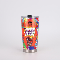 Bouteille d'eau isotherme Vigreat à motif mignon, couvercle rond, en acier inoxydable, gourde de poche portable, motif personnalisé, cadeau quotidien