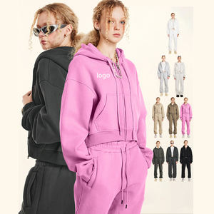 Sweat-shirts et hoodies pour femmes de haute qualité en molleton 100% coton, avec logo personnalisé imprimé, coupe courte, grandes tailles - Product Image 1