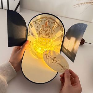 Ailes d'ange 3D avec lumière LED et musique, carte de vœux pour anniversaire ou fête, divers articles de fête et cadeaux de mariage. - Product Image 2