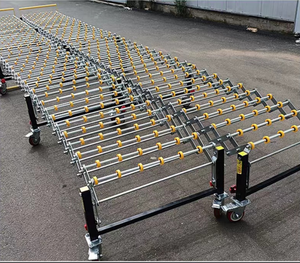 Transportador de rodillos manual telescópico flexible, acero inoxidable, patines de plástico móviles impulsados por gravedad, plantas de fabricación de <span class=keywords><strong>restaurantes</strong></span> - Product Image 6
