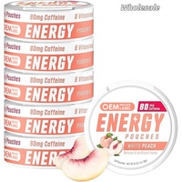 Pouch Energi Nol Kalori OEM, Pouch Nootropik, Pouch Kafein Alami 80mg, Suplemen dengan Vitamin B untuk Fokus dan Olahraga