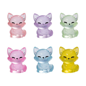 Figurine de renard miniature en résine, 4 pièces, décoration de bureau colorée - Product Image 4