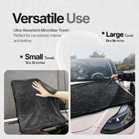 Serviette de lavage de voiture épaissie 1200gsm 1400gsm, microfibre torsadée pour nettoyage et séchage de voiture, accessoires de detailing automobile 60x90cm