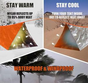 IRONDONKEY 150*240CM abri d'urgence 2 PersonTent <span class=keywords><strong>survie</strong></span> Camping randonnée d'urgence Tube tente - Product Image 2