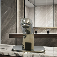 Robinet intelligent sans contact HY-109-3A en alliage de zinc et céramique, à poser sur le plan de travail, pour salle de bain, cuisine, lavabo, usage scolaire