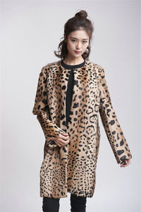 Abrigo de lana de oveja personalizado para <span class=keywords><strong>mujer</strong></span>, diseño sin cuello, lana de Cachemira, invierno, piel de oveja, estampado de leopardo, novedad de <span class=keywords><strong>2022</strong></span> - Product Image 3