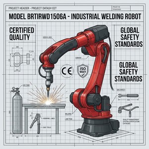 Robot industriel à 6 axes BORUNTE BRTIRWD1506A, charge utile de 6 kg, portée de 1647 mm, pour soudage et préhension - Product Image 5