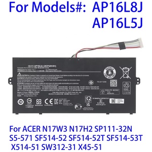 แบตเตอรี่แล็ปท็อป AP16L8J AP16L5J สำหรับ <span class=keywords><strong>ACER</strong></span> N17W3 N17H2 <span class=keywords><strong>SP111</strong></span>-<span class=keywords><strong>32N</strong></span> S5-571 SF514-52 SF514-52T 7.5V 36.5WH - Product Image 2