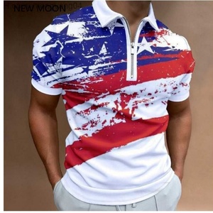 เสื้อโปโลแบบมีซิปและกิจกรรมกลางแจ้ง - ดีไซน์พิมพ์ลาย 3 มิติ สวมใส่สบาย มีสไตล์ และใช้งานได้หลากหลาย เสื้อกีฬา โพลีเอสเตอร์/สแปนเด็กซ์ - Product Image 4