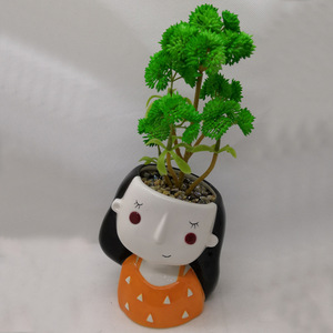 Pot de fleur décoratif de fille en céramique 3D personnalisé populaire jardinière succulente <span class=keywords><strong>pas</strong></span> <span class=keywords><strong>cher</strong></span> Pot de fleur artificielle belles jardinières - Product Image 6