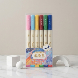 Stylos pinceaux effaçables à la chaleur en PET, pointe souple, marqueurs pour tissu, lot de 12 couleurs, design textile, bricolage, couture - Product Image 1