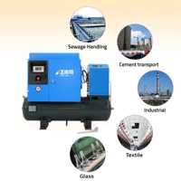 Compresseur d'Air à Vis Portable avec Réservoir 3.7kw 5hp Tout-en-Un Haute Efficacité Intelligent et Silencieux