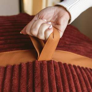 Meilleure Vente <span class=keywords><strong>Pouf</strong></span> d'Intérieur Géant en Velours Côtelé Rouge Canapé Doux pour Salon Déco Hivernale Chaleureuse Mobilier Italien Non Rembourré - Product Image 5