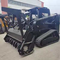 Excavator Loader Mini Retro Diesel HTS65 Baru, Backhoe, Sesuai Standar CE EPA, Wheel Loader Roda Besar dengan Kapasitas Angkut 5 Ton