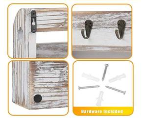 באיכות גבוהה רב תכליתית מבריק גימור ברזל מחוזק משרד אחסון תלוי עץ הר קיר צף מדף ארוך - Product Image 3