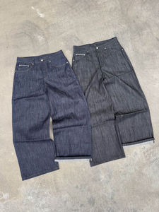 <span class=keywords><strong>Jeans</strong></span> da Uomo in Denim Nero Indaco di Alta Qualità 14-16 OZ, Pantaloni Personalizzati in Denim Grezzo Selvedge - Product Image 1