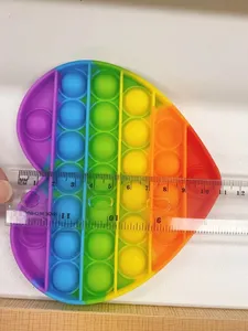 Cầu Vồng Popper Silicone đẩy bong bóng Fidget Đồ chơi <span class=keywords><strong>Pop</strong></span> itting đồ chơi cấp thực phẩm trái tim hình dạng Silicone Fidget cảm giác poppers đồ chơi - Product Image 4