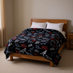 Manta de Invierno Doble Individual XL con Diseño de Dinosaurios, Ropa de Cama de Poliéster, Estilo Moderno Rectangular, Lavable a Máquina - Product Image 2