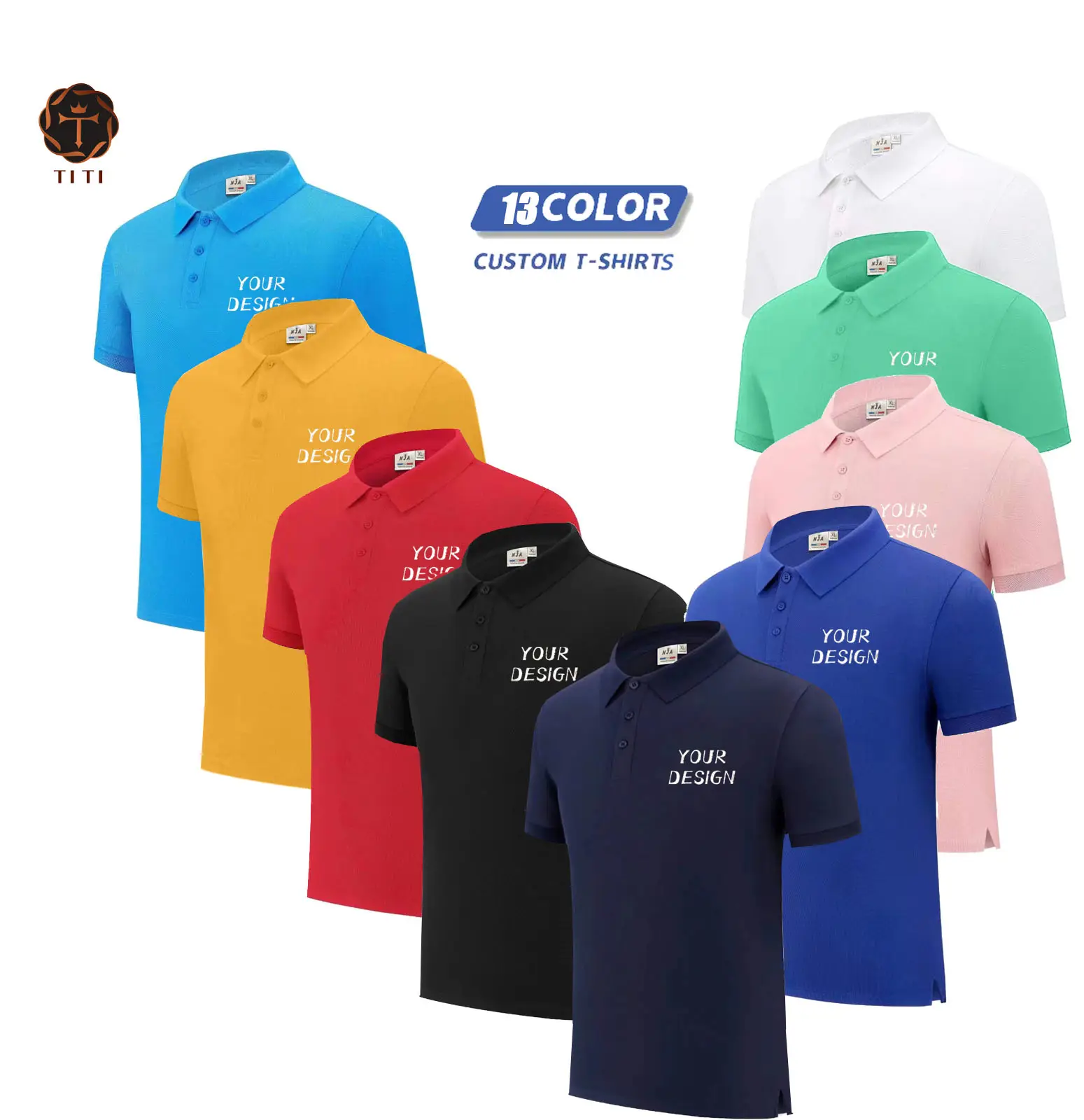 Titi Heren Korte Mouw Snel Droog Poloshirt Mannen T-Shirts Heren Effen Turn-Down Poloshirts