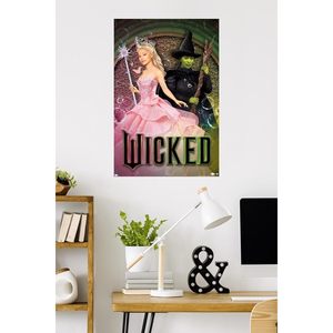 ملصق جدار المرتفعات بدون إطار من Symon الأشرار 34L X W يضم elphhaba و Glinda
