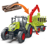Tracteur télécommandé pour enfant RC, jouet rechargeable 1:16 moulé sous pression, véhicule agricole, jouets avec lumière