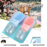 12 19 oz Eco-Friendly 500mL Cat &amp;   Bouteille d'eau portable pour animaux de compagnie, en plastique de qualité alimentaire, anti-fuite, pour la randonnée en plein air et les voyages