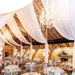 Rideaux <span class=keywords><strong>de</strong></span> plafond <span class=keywords><strong>pour</strong></span> mariage Arche <span class=keywords><strong>de</strong></span> mariage blanche 5x20 pieds Rideaux en mousseline Arche drapée transparente Cérémonie Swag Toile <span class=keywords><strong>de</strong></span> fond - Product Image 4