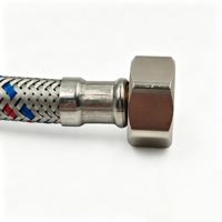 Tuyau d'alimentation tressé OEM ODM en acier inoxydable 304, 1/2" F x M10, avec tube intérieur EPDM et écrou en laiton nickelé, connecteur flexible