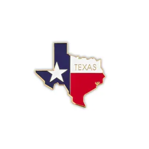 Hochwertige benutzer definierte Metall Texas Flagge Anstecknadel Abzeichen