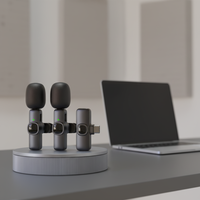 Microphone Lavalier Sans Fil Aidi 2 Mic 2.4G avec Réduction de Bruit, Construction Métallique, Design Léger pour un Son de Haute Qualité
