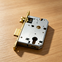 Serrure de porte intérieure moderne et minimaliste, serrure noire à poignée fendue, poignée de porte en bois silencieuse, quincaillerie de serrure de porte de chambre