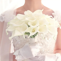 Bouquet de fleurs artificielles en PU, fausses fleurs de calla, bouquet DIY pour mariage, ornement de vase, décoration de la maison