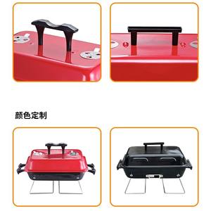 เตาถ่านพับได้แบบพกพา Bqr105 พร้อมตะแกรงสแตนเลสและฝาปิด สำหรับตั้งแคมป์ปิ้งและบาร์บีคิวกลางแจ้ง - Product Image 5