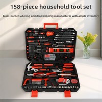Ensemble d'outils professionnels pour la maison de 158 pièces, kit d'outils à main tout-en-un pour mécaniciens avec étui robuste pour l'entretien à domicile et au bureau