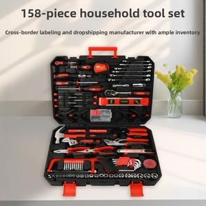 Ensemble d'outils professionnels pour la maison de 158 pièces, kit d'outils à main tout-en-un pour mécaniciens avec étui robuste pour l'entretien à domicile et au bureau - Product Image 5