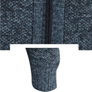 Thời trang màu xanh đậm Zip Up ấm dệt kim Áo len cardigan của nam giới Zip-up Áo len - Product Image 5