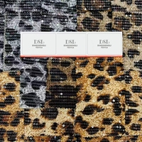 Tissu extensible en polyester et élasthanne pour maillots de bain, robes de soirée et tenues de club, avec broderie de sequins léopard, style mode féminine DSL.