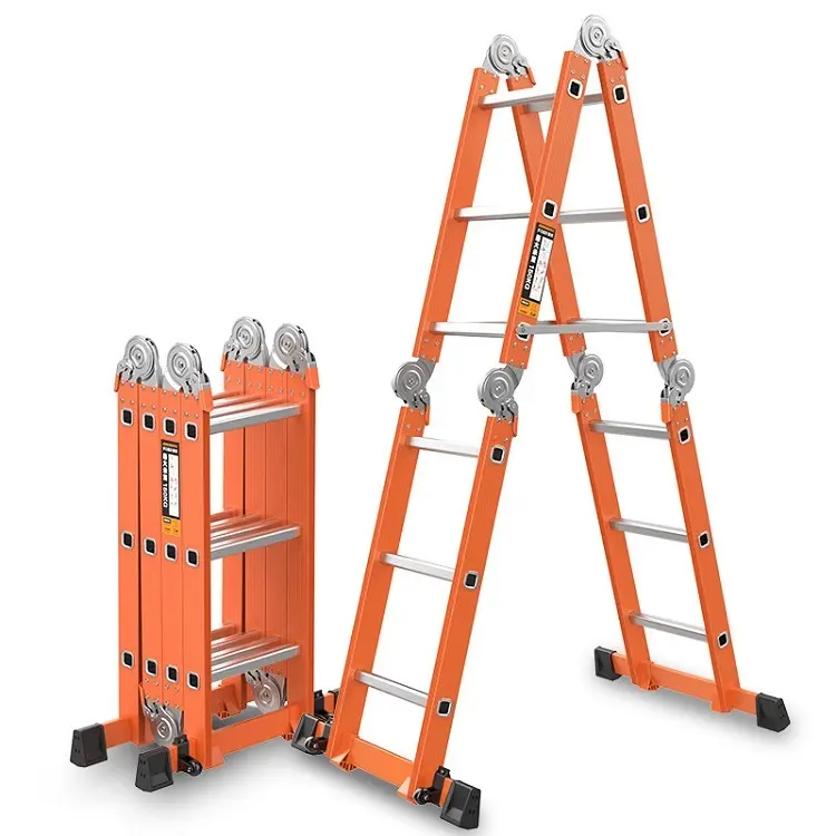 Gekleurde Polymorfe Telescopische Aluminium Ladder 3.6 M Met 2 Dwarsbalken