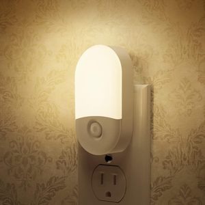 Lámpara Nocturna LED L Lohas, Enchufe de Pared, Redonda, con Sensor, Regulable, Luz Blanca Cálida, 30-60lm, Brillo Ajustable - Product Image 1