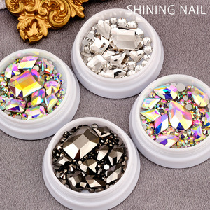 Misscheering 3D <span class=keywords><strong>Nail</strong></span> <span class=keywords><strong>Art</strong></span> Strass Flatback Charme Coeur acrylique Multislice Diamant <span class=keywords><strong>Nail</strong></span> décoration DIY Ongles Accessoires - Product Image 3
