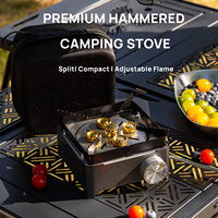 Réchaud à gaz portable coupe-vent haute puissance KC-FB05 en acier inoxydable pliable et léger, avec accessoires complets pour le camping