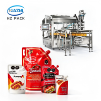 Sachet Doypack à bec verseur, imprimé sur mesure, de qualité alimentaire, anti-fuite, pour l'emballage de sauce chili, ketchup et sauces salade