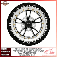 Jantes forgées en trois parties WELD Full Throttle Beadlock 15x8 15x10 5x114.3 5x120 pour Mustang Camaro Corvette BMW M3 M5 Audi Benz