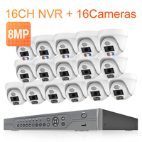 Système de caméra de sécurité IP Techage 16CH 8MP 4K avec détection faciale, vision nocturne, stockage cloud et détection de mouvement