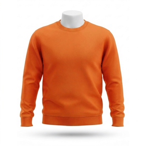 เสื้อสเวตเตอร์ผู้ชายสีส้ม คอกลม แขนยาว ทรงปกติ สไตล์ลำลอง สีพื้น - Product Image 1