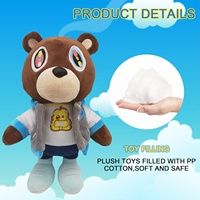 Ours mignon personnalisé Oem de 10 pouces en peluche Animal en peluche souple Remplissage en coton PP Cadeaux de fin d'études pour les fans d'enfants Soulagement du stress