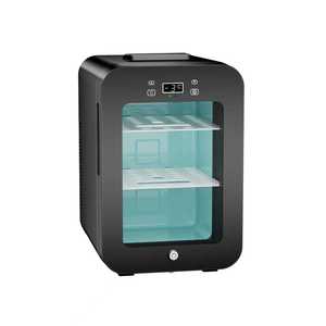 16L Transparent Glass Door <b>Portable</b> Outdoor Mini Fridge LED Display Thermoelectric Cooling Temperature Control <b>Lock</b> See Through - Product Image 2