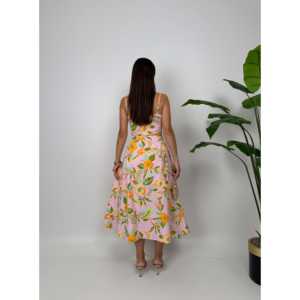 Vestido de Tirantes Finos con Estampado Floral 3040, Corte en A, Cintura Natural, Tejido Transpirable, Uso Diario Informal - Product Image 4