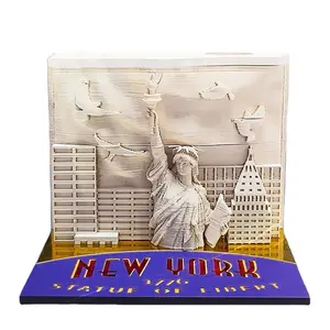 Estátua da Liberdade Escultura de Papel Modelo Desktop Criativo Decoração Scenic Area Lembrança com Presente 3D 3D Memo Book