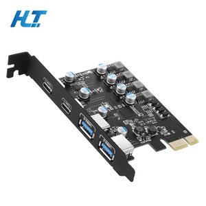 PCIe X1 to 2 Port USB 3.0 Type-A + 2 Port Type-C Expansion Card, SuperSpeed for Desktop PC Compatible with PCIe X1/x4/x8/x16 - Product Image 1